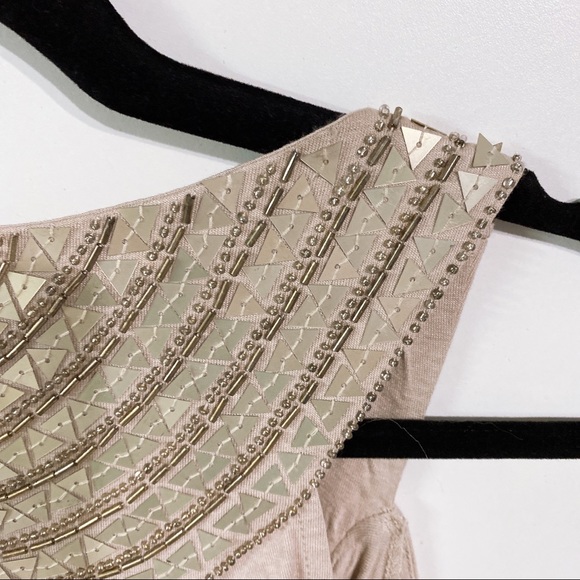 Knit Embellished Draped Dress Champagne - Picture 11 of 15